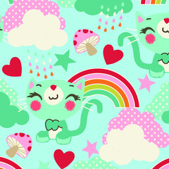 Rainbows pattern, for wrapping paper, greeting cards, posters, invitation