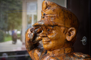 Wooden figure of the famous literary character - soldier Švejk