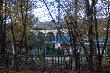 old abandoned building in autumn park