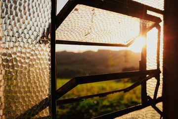 fence in the morning