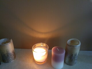 candles in the glass