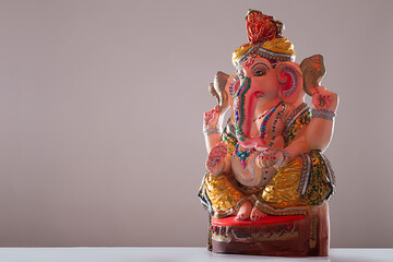 ganesh idol on white background	
