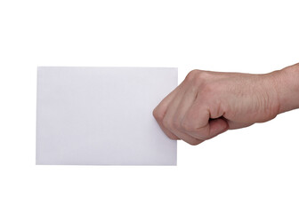 blank sign note label hand holding paper