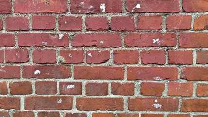 A wall of red bricks with a rough feeling