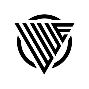 Initial letter WUE triangle monogram cool simple modern logo concept 