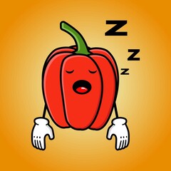 cute paprika cartoon mascot character