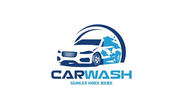 Flat car wash logo background. Best logo