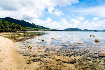 A wonderful view of the Yonehara's Beach at the Ishigaki Island in the prefecture of Okinawa in Japan