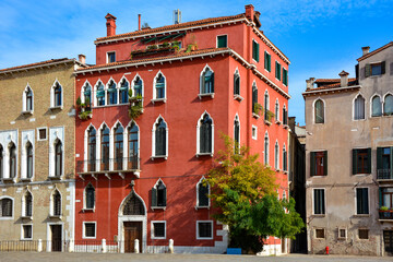 Obraz premium Facades of buildings in Venice Italy