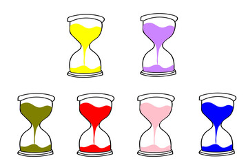 Hourglass Illustration Icon Collection. sand glass icon.