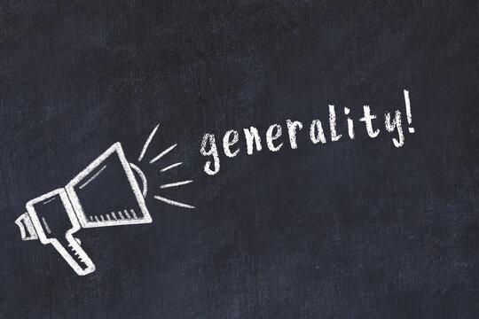 Chalk loudspeaker and inscription generality on black chalkboard