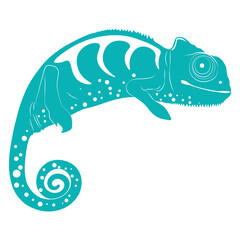 chameleon green tattoo, mascot. Vector
