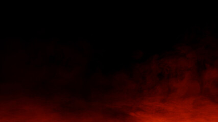 Red ystery fire fog texture overlays for text or space. Smoke chemistry, mystery effect on isolated background. Stock illustration.