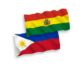Flags of Bolivia and Philippines on a white background