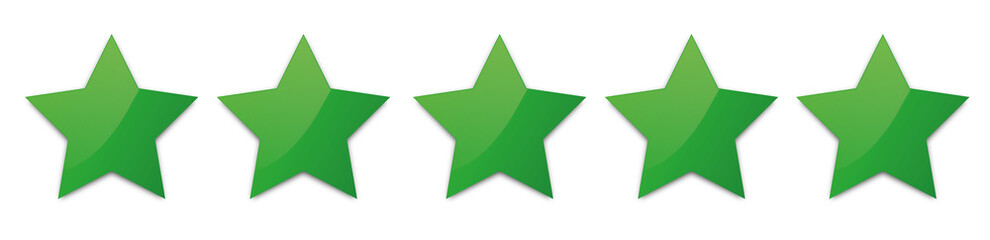 vector green stars for customer produkt rating on white background © agrus