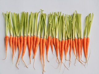 carrots on a white background Orange baby carrot high vitamin and beta carotene on white background...