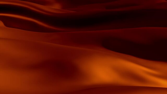 The silk fabric vibrates slowly in the gentle summer breeze. 
The fabric changes from bright red to yellow-green colors. 
