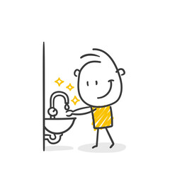 Strichfiguren / Strichmännchen: Hände waschen, Hygiene. (Nr. 585)