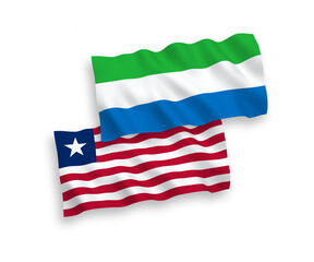 Flags of Liberia and Sierra Leone on a white background