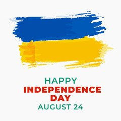 Ukraine independence day, Ukrainian brush stroke painted flag banner design concept for August 24, Vector