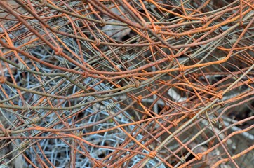 rusted medtal wire in a pile