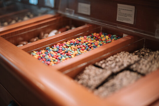 Chocolate candy on display