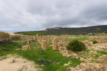 Fototapeta premium The ruins of the ancient Roman city Baelo Claudia at the archaeological site near Tarifa, Spain. 