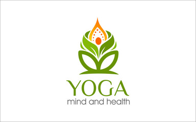 Illustration vector graphic of yoga meditation studio logo design template