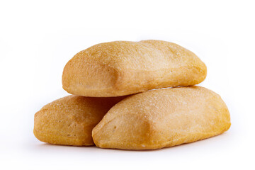 Fototapeta na wymiar Italian ciabatta bread isolated on white background