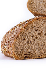 Multi grain bread isolated on white brackground