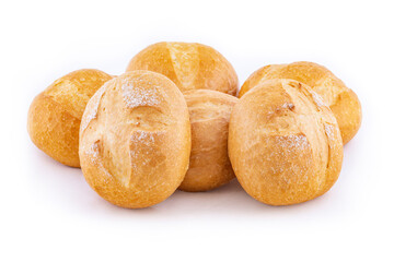 Bread rolls isolated on white backdound