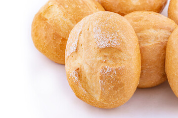 Bread rolls isolated on white backdound
