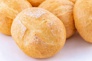 Closeup of bread rolls, fresh and crispy