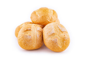 Bread rolls isolated on white backdound