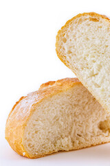 Italian bread isolated on white background