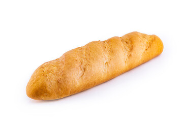 Italian bread baguette isolated on white background
