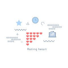 Rating heart concepts. vector illustration.