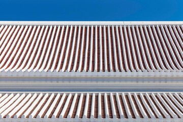 Clay tile roof at Thai temple pattern and background seamless