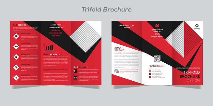 Tri-Fold Brochure Design Template, Corporate, Business, Advertising, Marketing, Modern Brochure