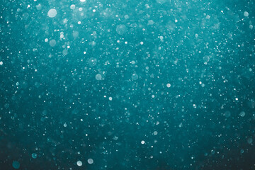 Blue Background Abstract Raindrop, Water, Splashes, Spray. Bokeh Dust, Particles