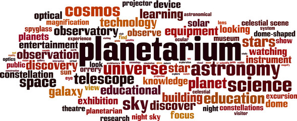Planetarium word cloud