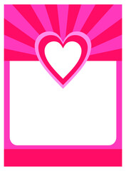 pink background with heart, frame border