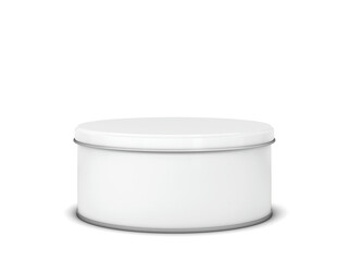 Blank tin can metal container for food or cosmetic