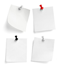 note paper push pin message red white black