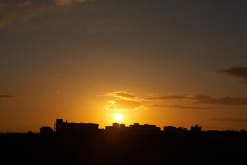 sunset over the city