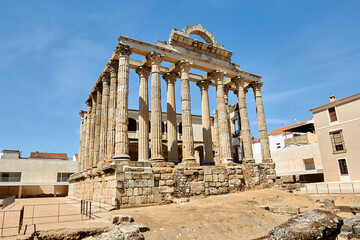 Temple of Dianaat the Ancient Roman city of Emerita Augusta (Merida, Extremadura, Spain)
