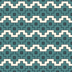 Chakana inca crosses seamless pattern. Ethnic embroidery print. Ornamental folk wallpaper. Native american ornament