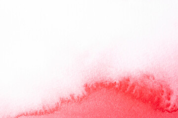 Red or pink watercolor background. Aquarelle hand painted texture paper. Drawing concept