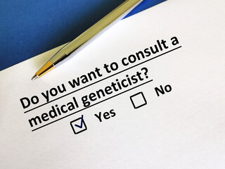 Obraz premium Questionnaire about specialist