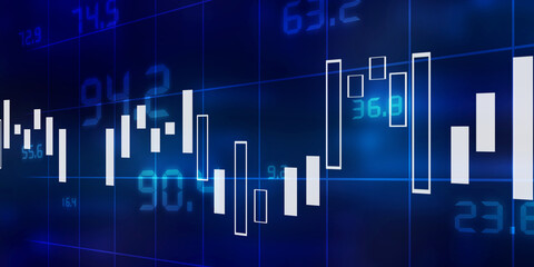 2d rendering Stock market online business concept. business Graph 